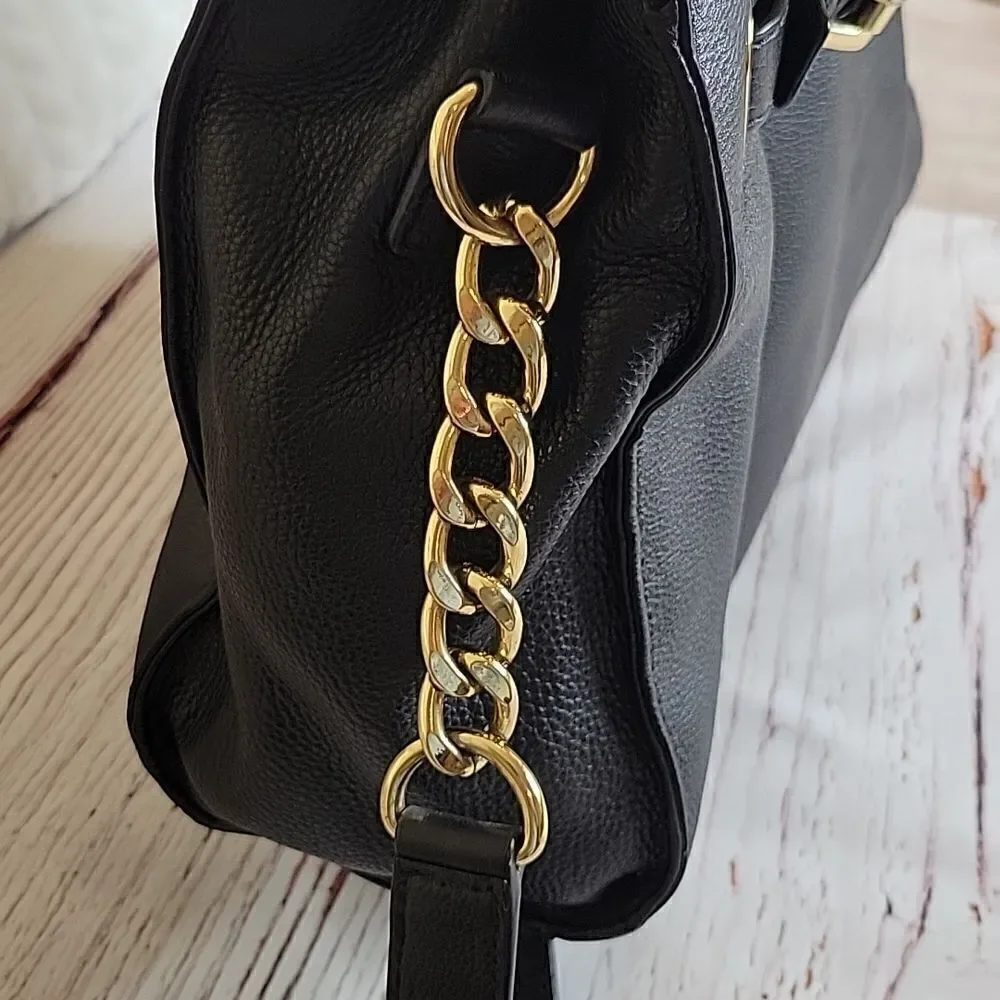 MICHAEL Michael Kors Large Black Leather Shoulder Bag
